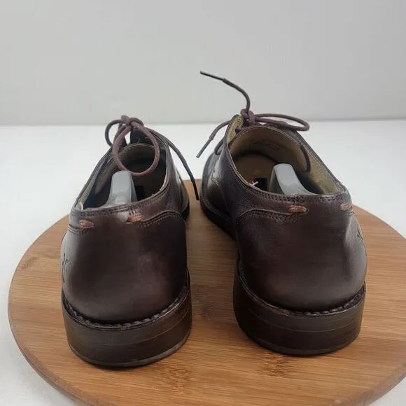 Frye Brown Leather Dress Shoes Cap Toe Oxford Derby Lace Up Men's Size 10