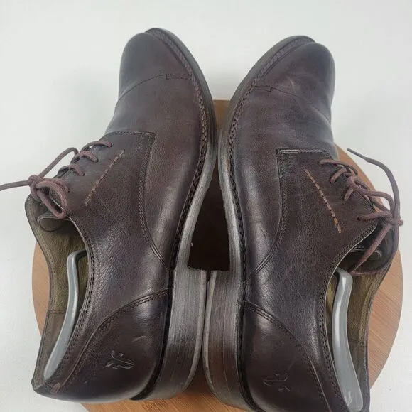 Frye Brown Leather Dress Shoes Cap Toe Oxford Derby Lace Up Men's Size 10