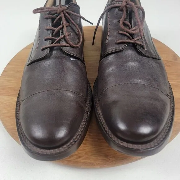 Frye Brown Leather Dress Shoes Cap Toe Oxford Derby Lace Up Men's Size 10