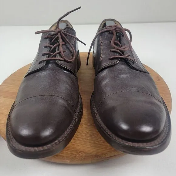 Frye Brown Leather Dress Shoes Cap Toe Oxford Derby Lace Up Men's Size 10