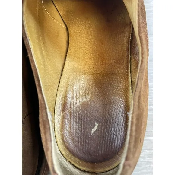 Frye Jim 88096 Men's Loafer 8.5D Brown Suede Leather Lace Up Derby Dress Shoes