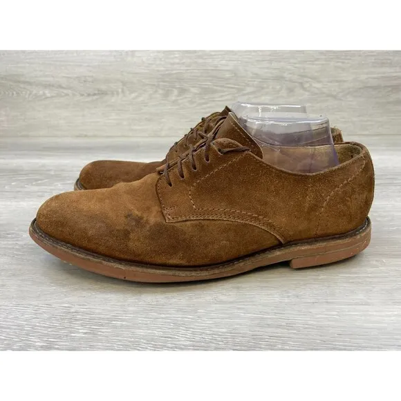 Frye Jim 88096 Men's Loafer 8.5D Brown Suede Leather Lace Up Derby Dress Shoes