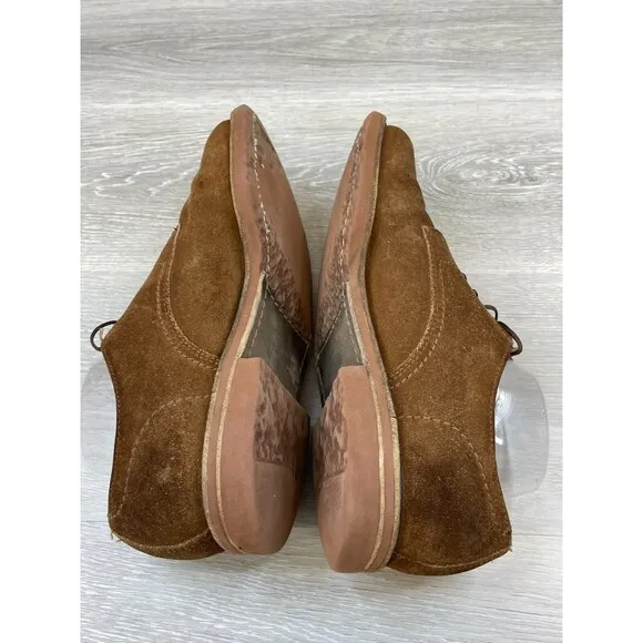 Frye Jim 88096 Men's Loafer 8.5D Brown Suede Leather Lace Up Derby Dress Shoes