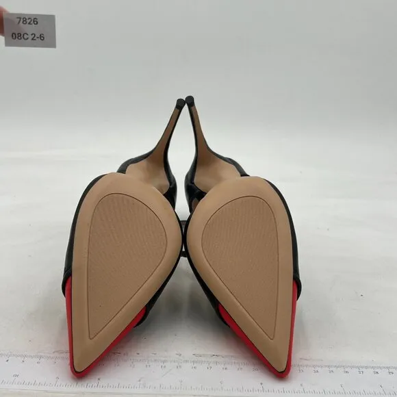 FSJ Black And Red D'Orsay High Heel Buckle Ankle Strap Sandals Pointed Toe Pumps