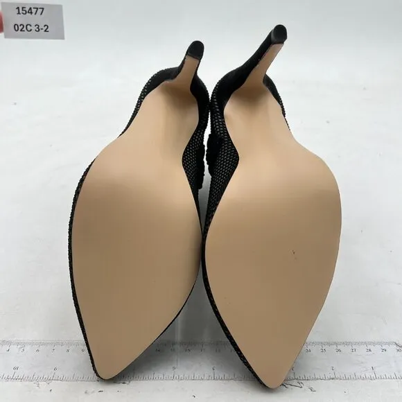FSJ Black Mesh High Heel Ankle Boots Pointed Toe Stilettos Zipper Unique Shoes