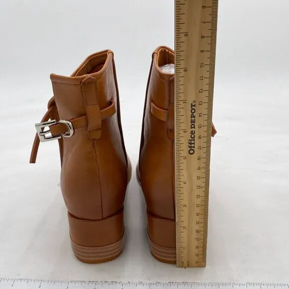 FSJ Brown Peep Open Toe Sandals Boot Cut Out Buckle Ankle Boot Low Heel Shoes