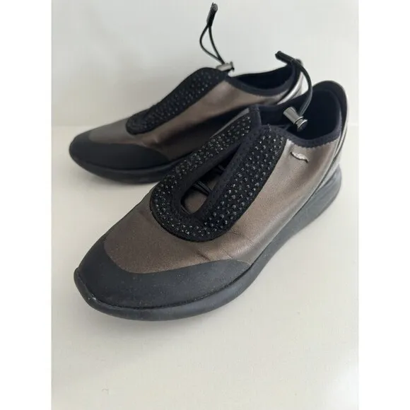 Geox  Respira  bling Women's  Sneakers Italian Patent Leather Shoe bronze Size 8