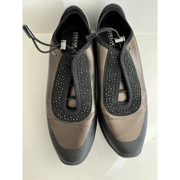 Geox  Respira  bling Women's  Sneakers Italian Patent Leather Shoe bronze Size 8
