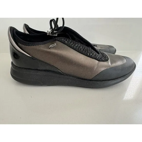 Geox  Respira  bling Women's  Sneakers Italian Patent Leather Shoe bronze Size 8