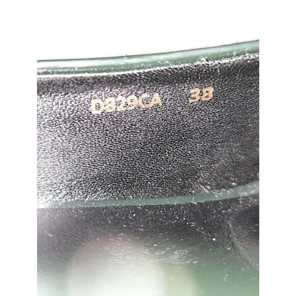 Geox Women Green Patent Leather Heel Pump Shoes 38 US 7.5