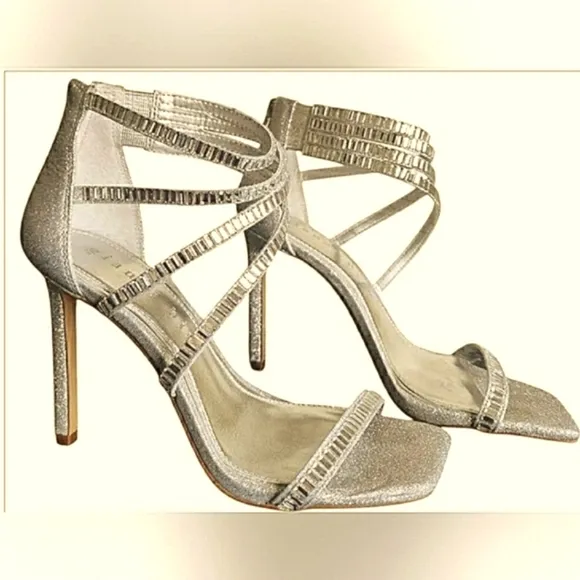 Gianni Bini 11 Gold Rinestone  Sparkling Stiletto Formal Dress Sandals New
