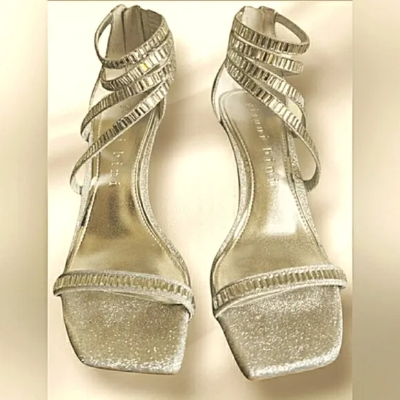 Gianni Bini 11 Gold Rinestone  Sparkling Stiletto Formal Dress Sandals New