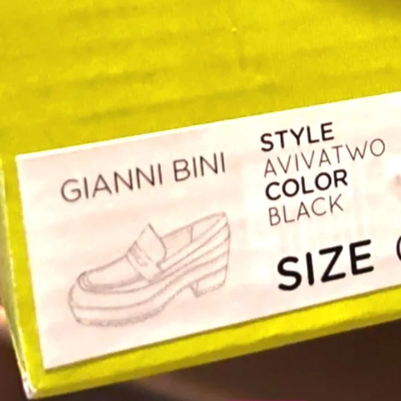 GIANNI BINI Avivatwo Patent Chunky Lug Platform Loafers NWT