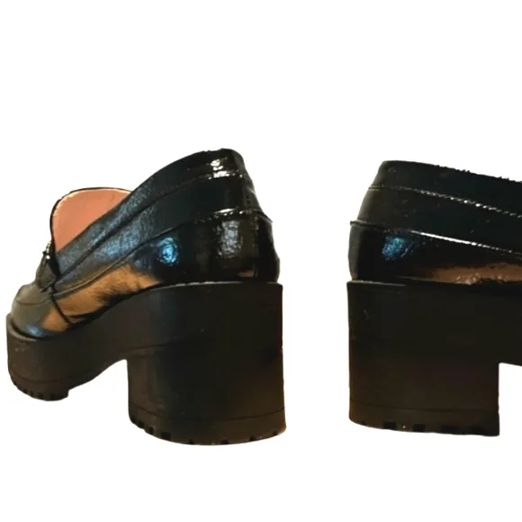 GIANNI BINI Avivatwo Patent Chunky Lug Platform Loafers NWT