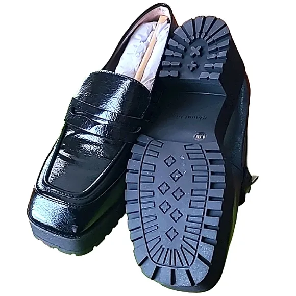 GIANNI BINI Avivatwo Patent Chunky Lug Platform Loafers NWT