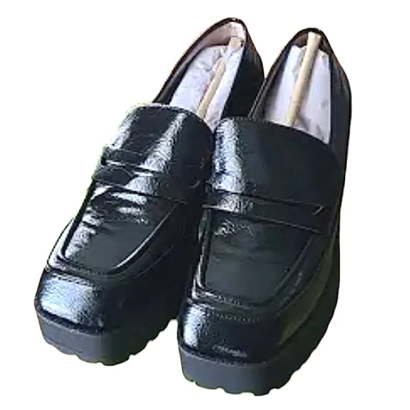 GIANNI BINI Avivatwo Patent Chunky Lug Platform Loafers NWT