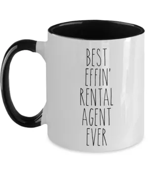 Gift For Rental Agent Best Effin' Rental Agent Ever Mug Two-Tone Coffee Cup Funny Coworker Gifts