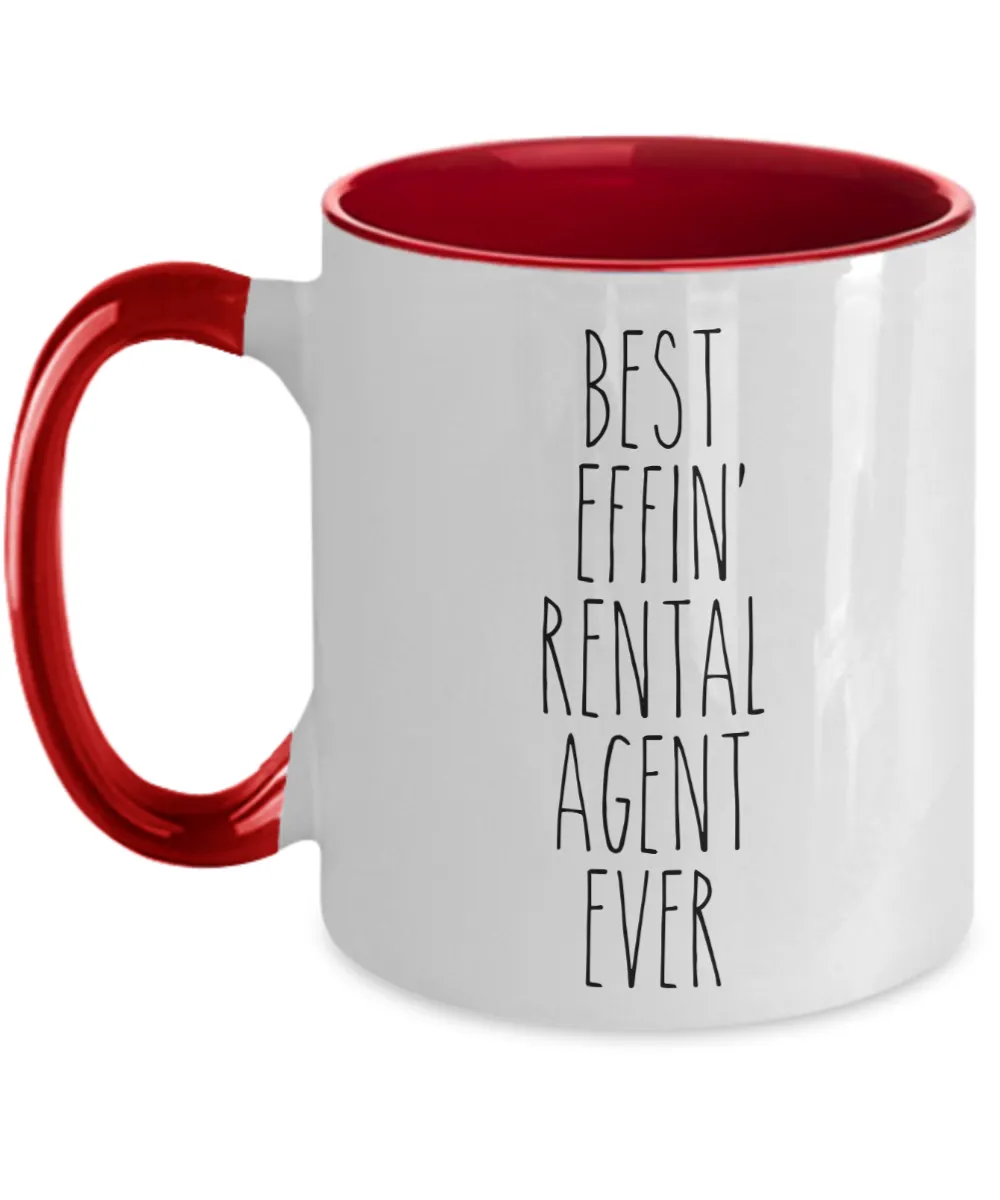Gift For Rental Agent Best Effin' Rental Agent Ever Mug Two-Tone Coffee Cup Funny Coworker Gifts