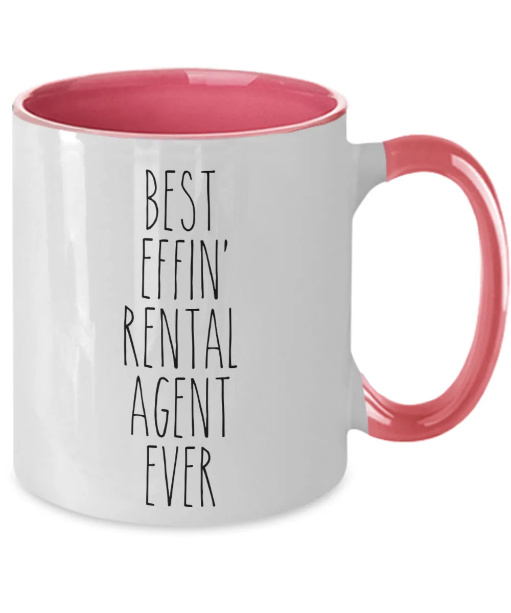 Gift For Rental Agent Best Effin' Rental Agent Ever Mug Two-Tone Coffee Cup Funny Coworker Gifts