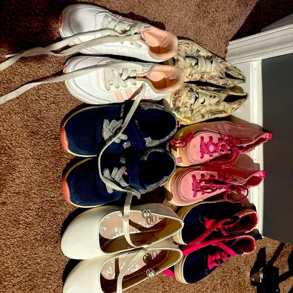 Girls Toddler Shoes Lot 6 Pairs Adidas, Carter, Blowfish, Oomphies &amp; More!!!