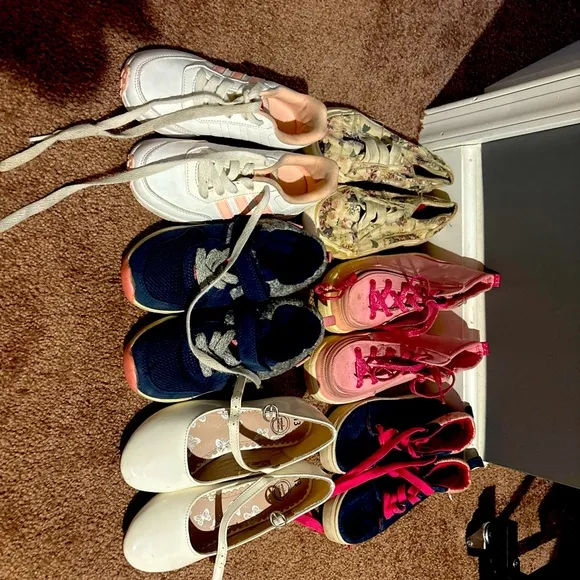 Girls Toddler Shoes Lot 6 Pairs Adidas, Carter, Blowfish, Oomphies &amp; More!!!