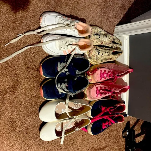 Girls Toddler Shoes Lot 6 Pairs Adidas, Carter, Blowfish, Oomphies &amp; More!!!