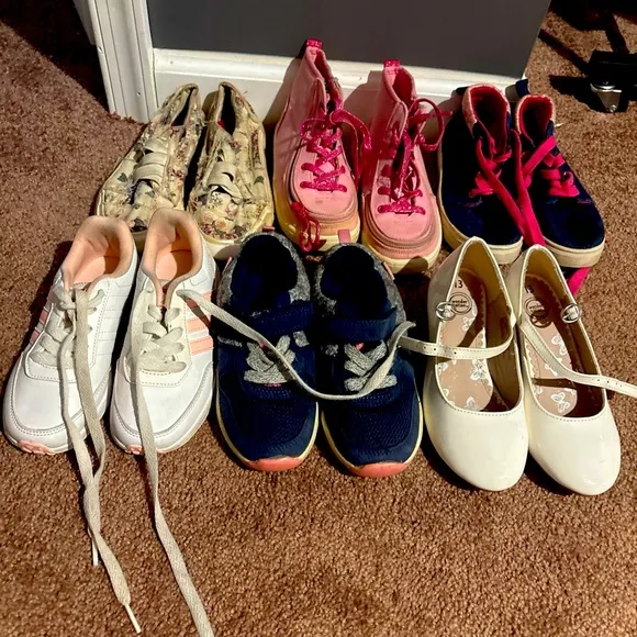 Girls Toddler Shoes Lot 6 Pairs Adidas, Carter, Blowfish, Oomphies &amp; More!!!