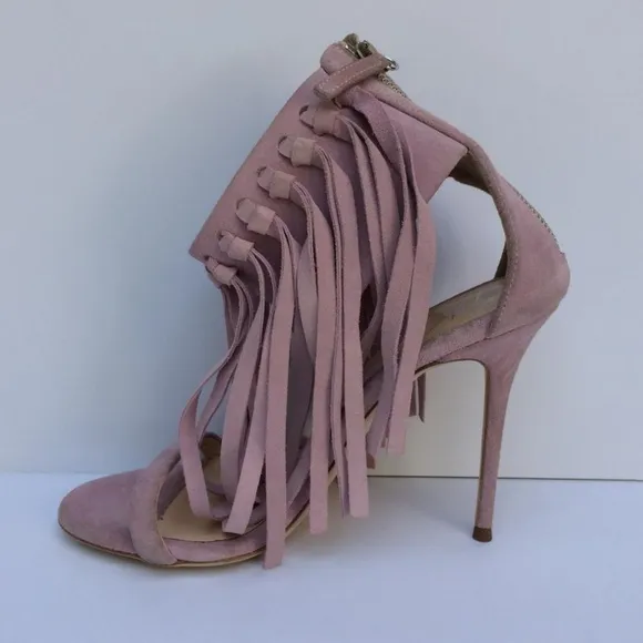 Giuseppe Zanotti Mistico Fringe Suede Leather Sandals NEW Size 37 Retail $995