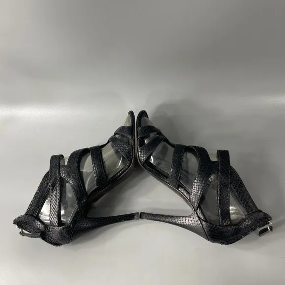 Giusuppe Zanotti Black python Gladiator Strappy Heels Sandals, Size 38.5