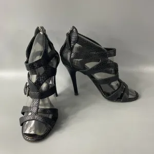 Giusuppe Zanotti Black python Gladiator Strappy Heels Sandals, Size 38.5