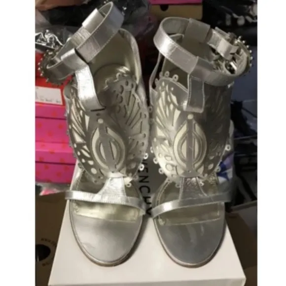 Givenchy Silver 💕 Sandals Shoes Retails $570