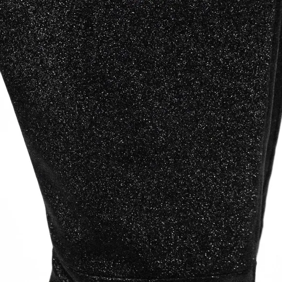 Good American Black Glitter Thigh High Over The Knee Boots Women Size 6 Heels