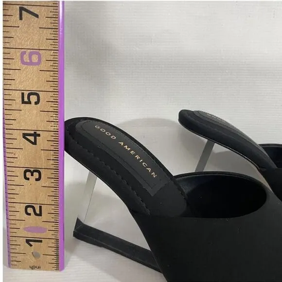 Good American Clear Wedge Sandal Neoprene Open Toe, 8.5 Slip On, GA368N-X, NWT