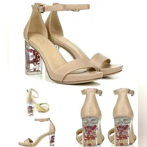 Gorgeous Naturalizer Boho 10  Floral Block Heel Ankle Strap Events Dress Sandals