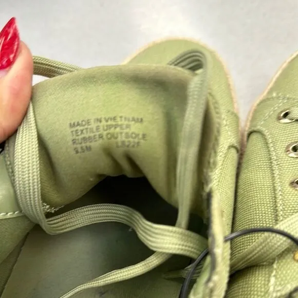 Green Canvas Men's Shoes
