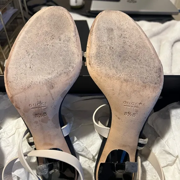 Gucci Black and Cream Heels Size 8.5