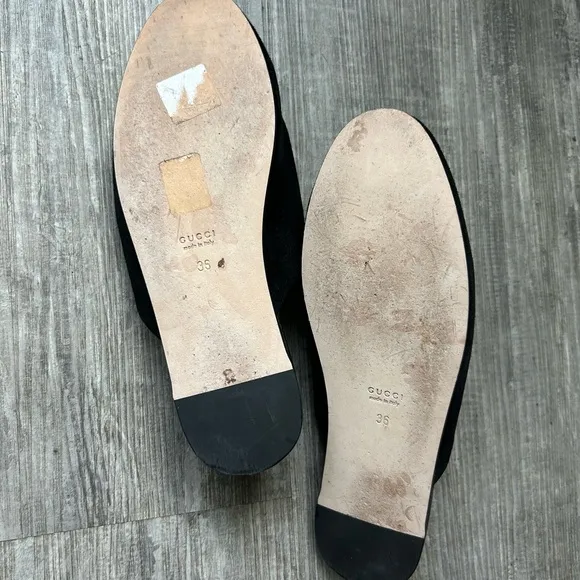 Gucci X Adidas Leather Black Suede Mules Size 6