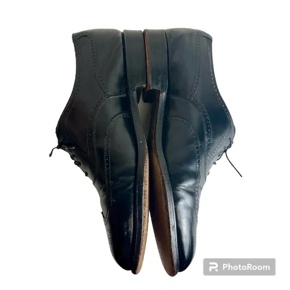 Hanover MasterFlex Dress Shoes Men’s sz. 10 Black Wingtip Oxford Leather‎