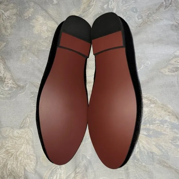 Harpelunde Italian Men Black Velvet Buckle Strap Flat Dress Wedding Shoes Loafer
