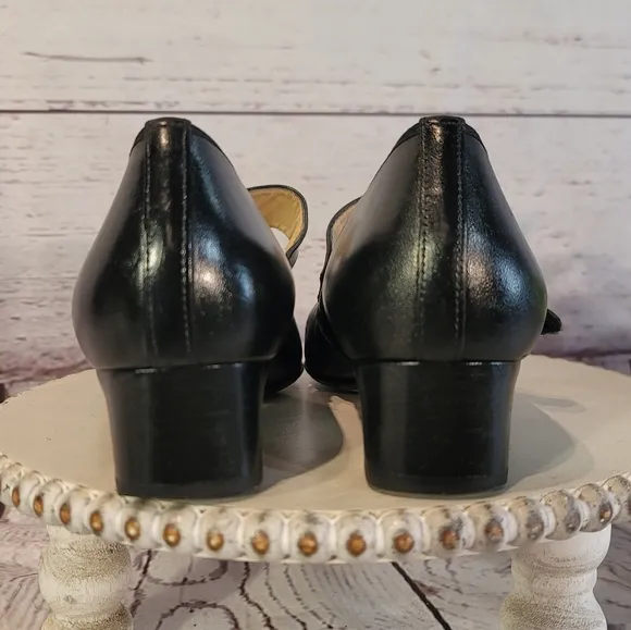 HASSIA Evelyn Women's Black Leather Mary Jane Shoes Size 6 US
