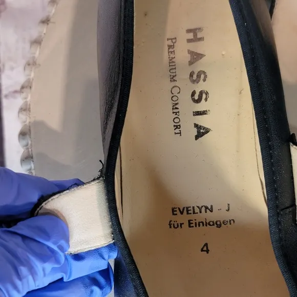 HASSIA Evelyn Women's Black Leather Mary Jane Shoes Size 6 US