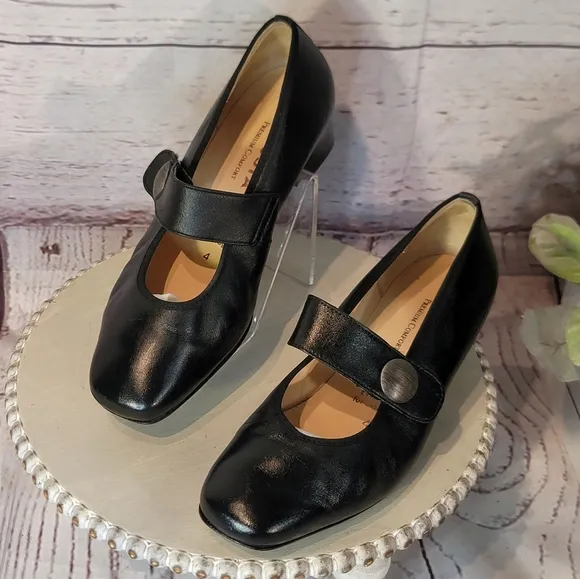 HASSIA Evelyn Women's Black Leather Mary Jane Shoes Size 6 US