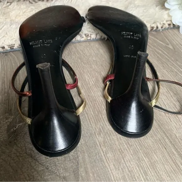 HELMUT LANG BLACK SLINGBACK HEELS