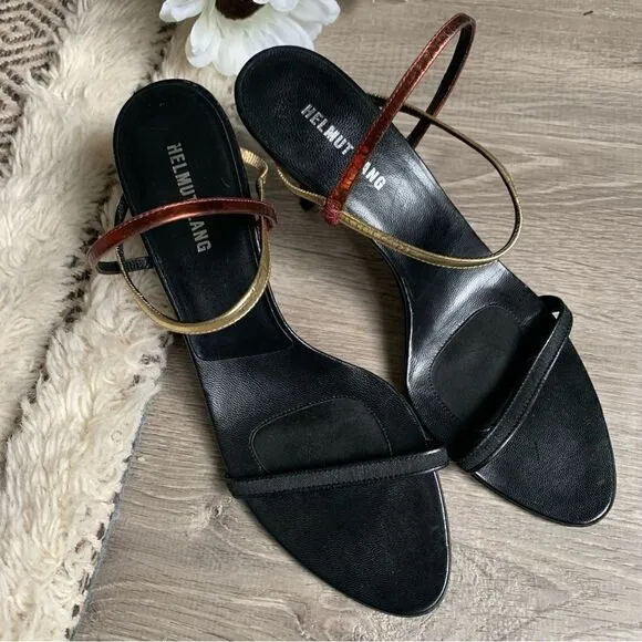HELMUT LANG BLACK SLINGBACK HEELS