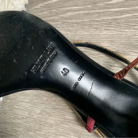 HELMUT LANG BLACK SLINGBACK HEELS
