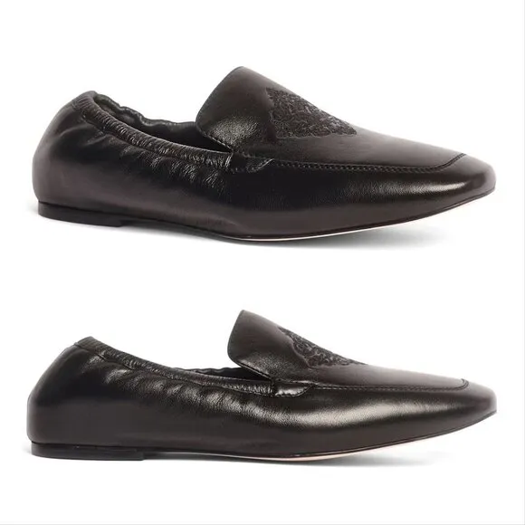 Her By ANTHONY VEER Ingrid Flat Loafer Size 8.5 Black Leather OrthoLite NEW $129