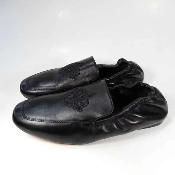 Her By ANTHONY VEER Ingrid Flat Loafer Size 8.5 Black Leather OrthoLite NEW $129