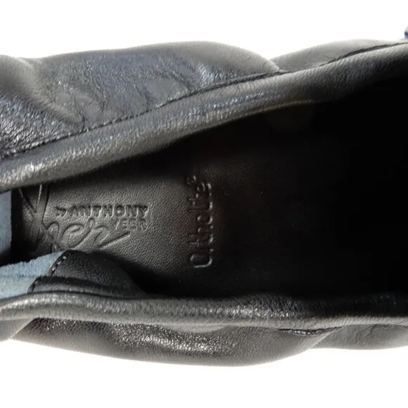 Her By ANTHONY VEER Ingrid Flat Loafer Size 8.5 Black Leather OrthoLite NEW $129