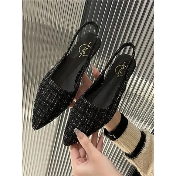 High-End Vintage Women's Shoes With Closed Toe, Ladies' Sandals, Spring/Summer,