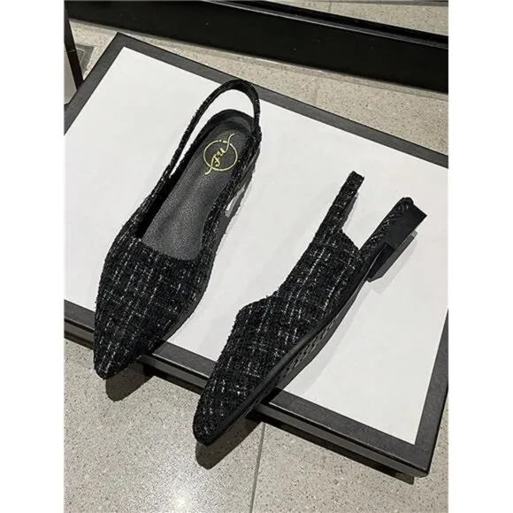 High-End Vintage Women's Shoes With Closed Toe, Ladies' Sandals, Spring/Summer,